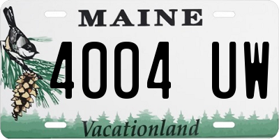 ME license plate 4004UW