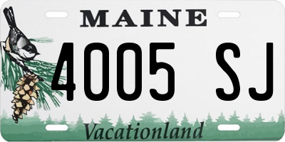 ME license plate 4005SJ