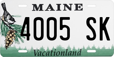 ME license plate 4005SK