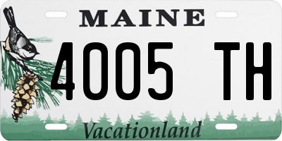 ME license plate 4005TH