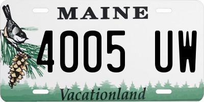 ME license plate 4005UW