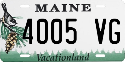 ME license plate 4005VG