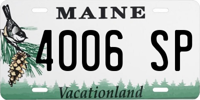 ME license plate 4006SP