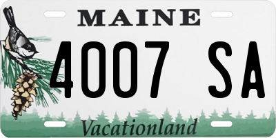 ME license plate 4007SA