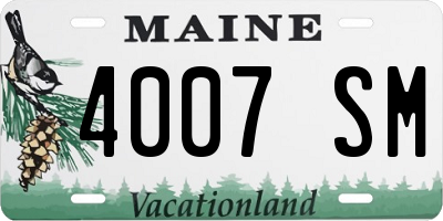 ME license plate 4007SM