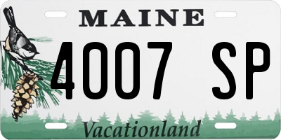 ME license plate 4007SP