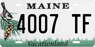 ME license plate 4007TF