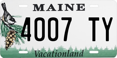 ME license plate 4007TY