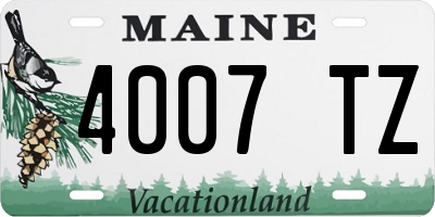 ME license plate 4007TZ