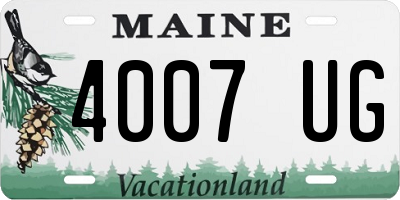 ME license plate 4007UG