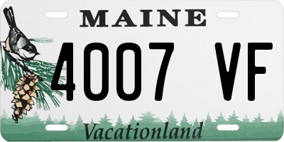 ME license plate 4007VF