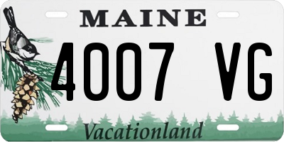 ME license plate 4007VG