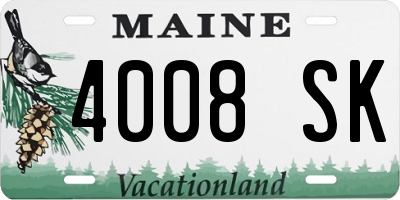 ME license plate 4008SK