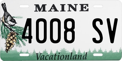 ME license plate 4008SV