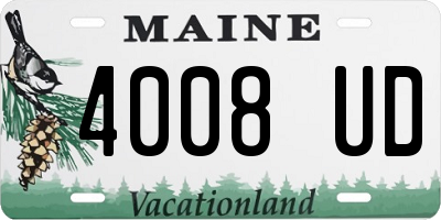 ME license plate 4008UD