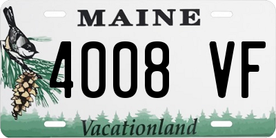 ME license plate 4008VF