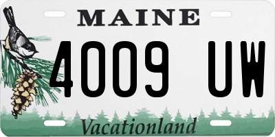 ME license plate 4009UW