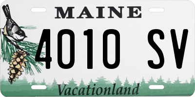 ME license plate 4010SV