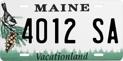 ME license plate 4012SA