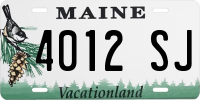 ME license plate 4012SJ