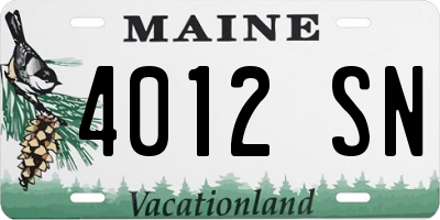 ME license plate 4012SN