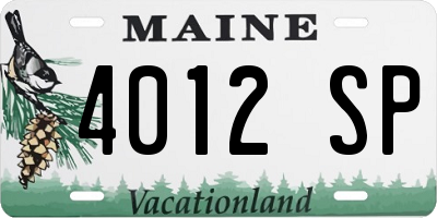 ME license plate 4012SP