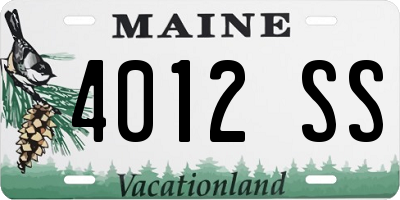 ME license plate 4012SS