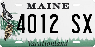 ME license plate 4012SX