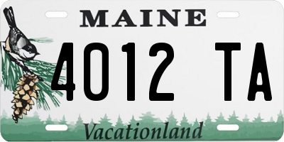 ME license plate 4012TA