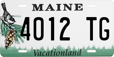 ME license plate 4012TG