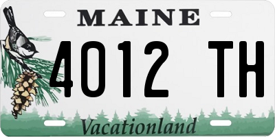 ME license plate 4012TH