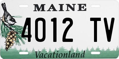 ME license plate 4012TV