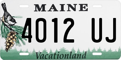 ME license plate 4012UJ