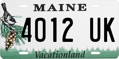 ME license plate 4012UK
