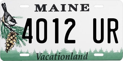 ME license plate 4012UR