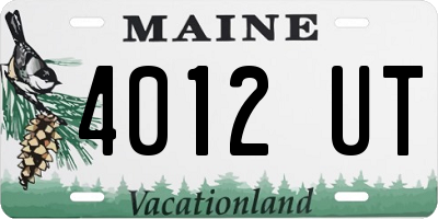 ME license plate 4012UT