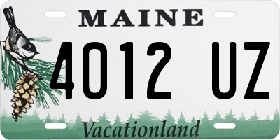 ME license plate 4012UZ