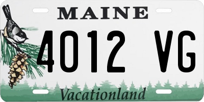 ME license plate 4012VG