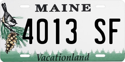 ME license plate 4013SF