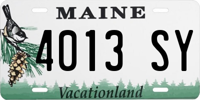 ME license plate 4013SY