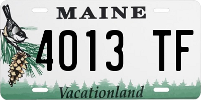 ME license plate 4013TF