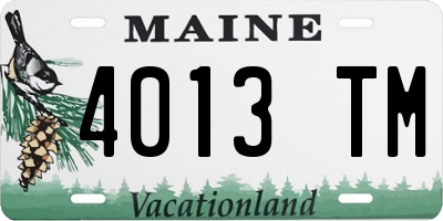 ME license plate 4013TM