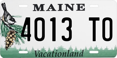 ME license plate 4013TO