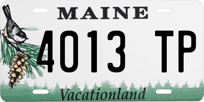 ME license plate 4013TP