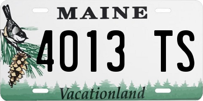 ME license plate 4013TS