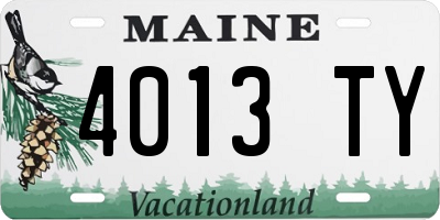 ME license plate 4013TY