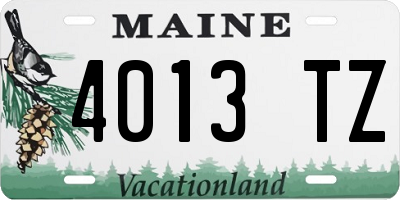 ME license plate 4013TZ