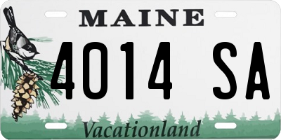 ME license plate 4014SA