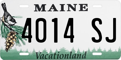 ME license plate 4014SJ