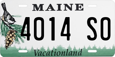 ME license plate 4014SO